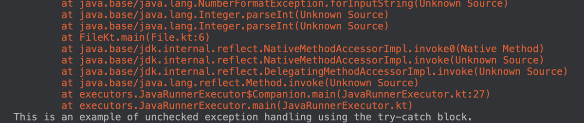 Unchecked Exception Example in Kotlin